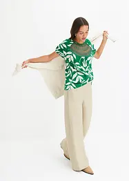 Pantaloni a palazzo effetto lino con elastico in vita, bonprix