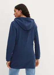Felpa lunga con cerniera e tasche zippate, bonprix