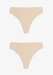 Perizoma a vita alta con effetto lucido (pacco da 2), bonprix