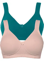 Reggiseno t-shirt minimizer senza ferretto con cotone biologico (pacco da 2), bonprix