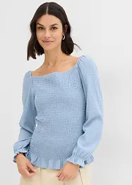 Maglia a maniche lunghe con arricciature, bonprix