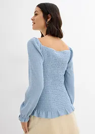 Maglia a maniche lunghe con arricciature, bonprix