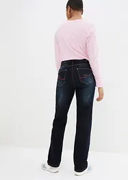 Jeans straight in cotone con cinta comoda, vita media, bonprix