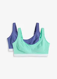 Reggiseno t-shirt senza ferretto con cotone biologico (pacco da 2), bonprix