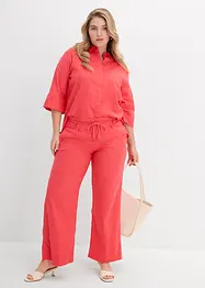 Pantaloni paper bag in misto lino leggero, bonprix