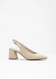 Décolleté slingback in pelle, bonprix