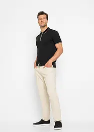 Polo in piquet di puro cotone con cerniera, bonprix