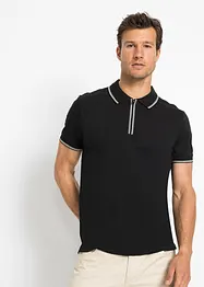 Polo in piquet di puro cotone con cerniera, bonprix