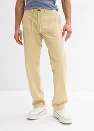 Pantaloni chino in misto lino con elastico in vita regular fit, straight, bonprix