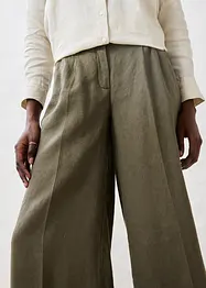 Pantaloni con pinces in puro lino, bonprix