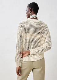 Maglione traforato in misto lino leggero, bonprix