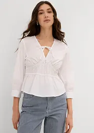 Blusa arricciata con cuciture elasticizzate, bonprix