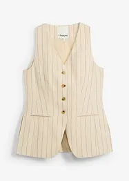 Gilet lungo in puro lino, bonprix