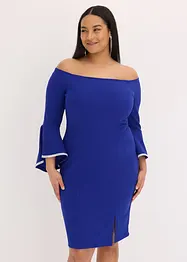 Abito con spalle scoperte in crêpe strutturato, bonprix