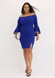 Abito con spalle scoperte in crêpe strutturato, bonprix