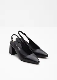 Décolleté slingback in pelle, bonprix