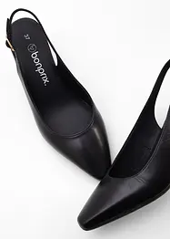 Décolleté slingback in pelle, bonprix