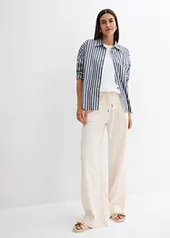 Pantaloni paper bag in misto lino leggero, bonprix