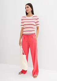 Pantaloni paper bag in misto lino leggero, bonprix