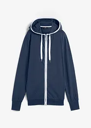 Felpa elasticizzata con zip e cotone, bonprix