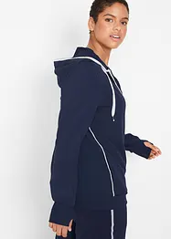 Felpa elasticizzata con zip e cotone, bonprix