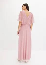 Abito lungo in tulle raffinato con paillettes, bonprix