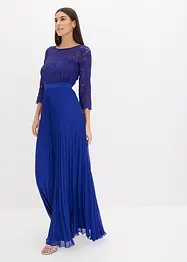Abito di chiffon con pizzo e gonna plissettata, bonprix