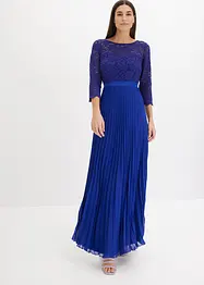 Abito di chiffon con pizzo e gonna plissettata, bonprix