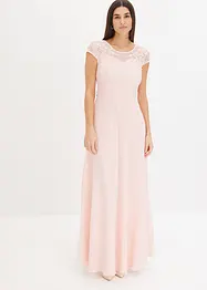 Abito in chiffon con pizzo e fascia da allacciare, bonprix