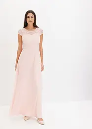 Abito in chiffon con pizzo e fascia da allacciare, bonprix