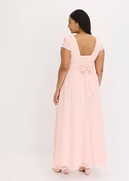 Abito in chiffon con pizzo e fascia da allacciare, bonprix