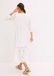 Abito midi con ricami traforati, bonprix