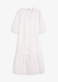 Abito midi con ricami traforati, bonprix