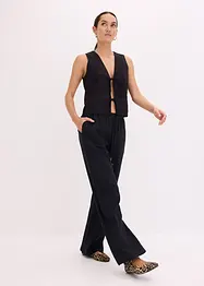 Pantaloni larghi con effetto operato, bonprix