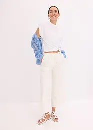 Pantaloni culotte con ricami traforati, bonprix