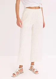 Pantaloni culotte con ricami traforati, bonprix