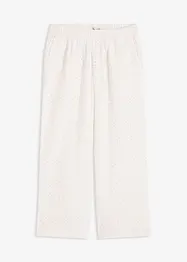 Pantaloni culotte con ricami traforati, bonprix