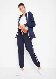 Felpa elasticizzata con zip e cotone, bonprix