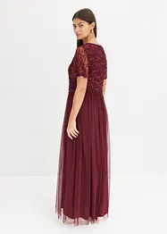 Abito lungo in tulle raffinato con paillettes, bonprix