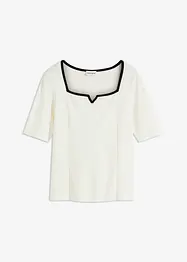 Maglione in filato fine con bordo a contrasto, bonprix