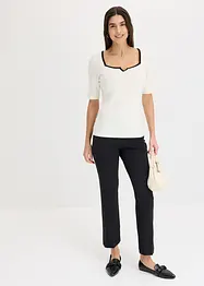 Maglione in filato fine con bordo a contrasto, bonprix