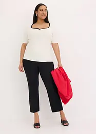 Maglione in filato fine con bordo a contrasto, bonprix
