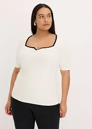 Maglione in filato fine con bordo a contrasto, bonprix