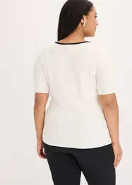 Maglione in filato fine con bordo a contrasto, bonprix