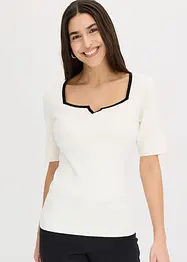 Maglione in filato fine con bordo a contrasto, bonprix