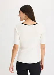 Maglione in filato fine con bordo a contrasto, bonprix