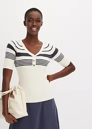 Maglione in filato fine con bottoni decorativi, bonprix