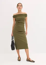 Abito midi con spalle scoperte, bonprix