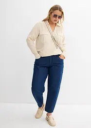 Jeans barrel in cotone biologico, vita media, bonprix
