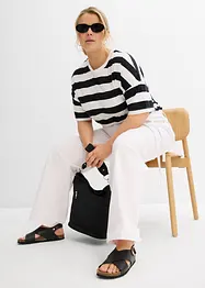 Jeans wide leg con cintura, vita media, bonprix
